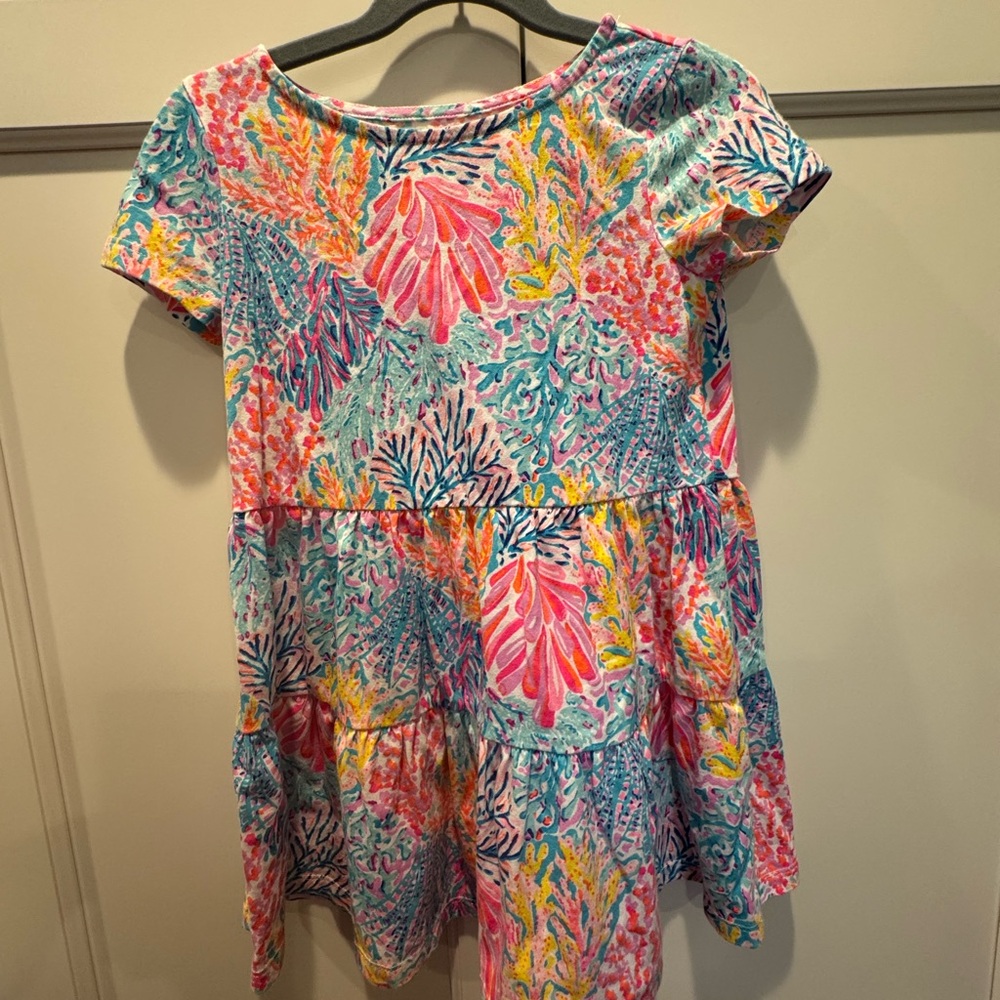 Girls Lilly Pulitzer Pink Short Sleeve Sundress size Small (4-5), like new